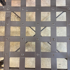 Metal Arm Chair with Grid Design Bronze Finish, Sku 033810