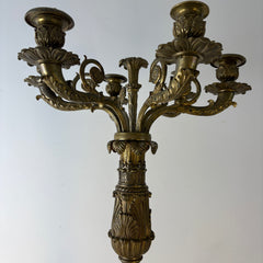 Candleholder, Antique, 6 Arm Tapered, Metal and Stone, Ornate, Sku: 033333
