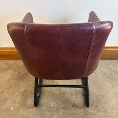 Pair Rare Finds Small Leather Quilted Armchairs, Sku 033677