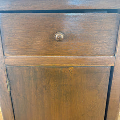 Antique Side Table Cabinet with White Marble Top, Sku: 033491