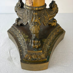 Candleholder, Antique, 6 Arm Tapered, Metal and Stone, Ornate, Sku: 033333