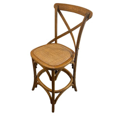 Set of 6 Total Chairs, 4 Bent Wood Cross Back Counter Stools & 2 Round Top Stools, Sku 033850