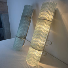 Gaetano Sciolari Italian Mid-Century Modern Glass Rod Sconces, Sku: 033070