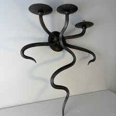 Wall Sconce, Three Arm, Serpent Like Design, Pewter Finish, Sku: 033334
