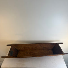 Vintage Wood Dough Trough with Metal Patch and Peg Handles, Sku 033908