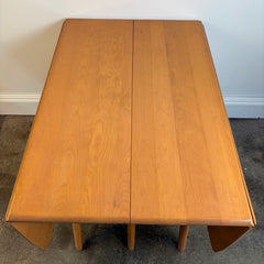 Heywood Wakefield Drop Leaf Birch Dining Table w/ 2 Side Chairs & 2 Leaves Champagne Finish, Sku 033924