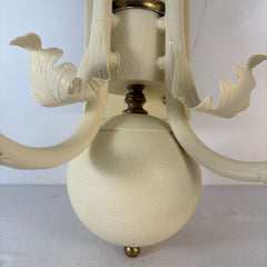 Pair of Double Arm Baroque Style Ivory & Brass Wall Sconces, Sku: 033494