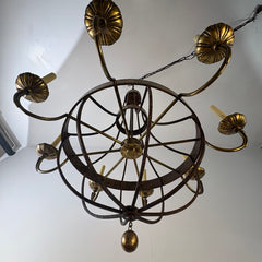 Chandelier, Eight-Arm, Mixed Metal Finish, Mottled Patina, Sku: 033331