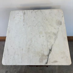 Antique Side Table Cabinet with White Marble Top, Sku: 033491
