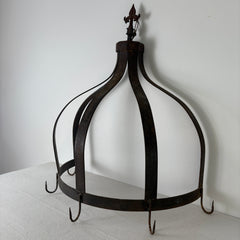 Demi-lune Iron Pot Rack with 5 hooks, Sku 033050