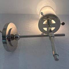 Thomas O' Brien Visual Comfort Bryant Bath Sconce in Polished Nickel & White Glass, Sku 034064