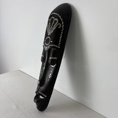 Tall Indonesian Tribal Mask, Mother of Pearl Inlay, Sku: 033057
