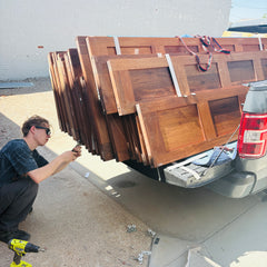 Custom Made Set of Engineered Walnut Doors in Various Sizes, Sku 033723