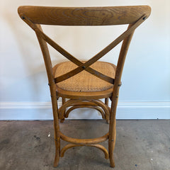 Set of 6 Total Chairs, 4 Bent Wood Cross Back Counter Stools & 2 Round Top Stools, Sku 033850
