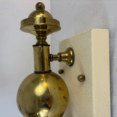 Pair of Double Arm Baroque Style Ivory & Brass Wall Sconces, Sku: 033494