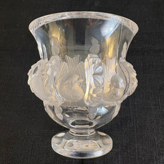 Lalique Dampierre Crystal Vase Bird and Laurel Wreath Motif, Sku 033828