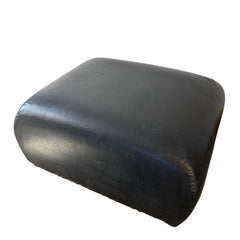 Leather Ottoman, Cushion Style, Black with Nail Head Detail, Sku 033361