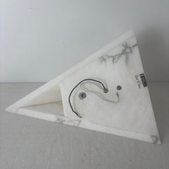 Art Deco Style Diamond Shape Alabaster Wall Sconce, Off White, Sku: 033073