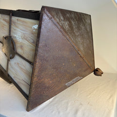 Custom Massive Exterior Lantern Sconces w/ Colored Glass & Lone Star Motif, Sku 033855