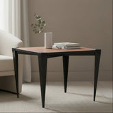 Square Steel Table with Wood Top, Industrial Style, Sku: 033025