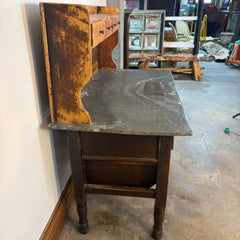 Primitive Possum Belly Wood/Metal Flour Bin Hutch, Sku: 033447