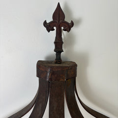 Demi-lune Iron Pot Rack with 5 hooks, Sku 033050