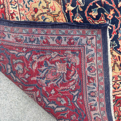 Area Rug, Wool, Traditional, Oblong Medallion Design in Blue, Red, Cream, Sku: 033645