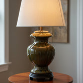 "Frederick Cooper" Design Table Lamp with Olive Green Crackle Glaze Sku 033548