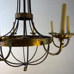 Chandelier, Eight-Arm, Mixed Metal Finish, Mottled Patina, Sku: 033331