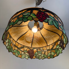 Tiffany Inspired Leaded Glass Hanging Light Fixture , Sku 034045