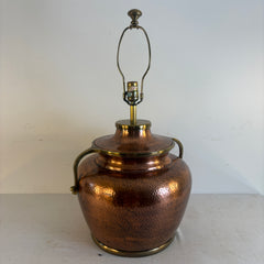 Chapman 1986 Hammered Copper Lamp Base w/ Brass Accents, Shade not included, Sku 033988