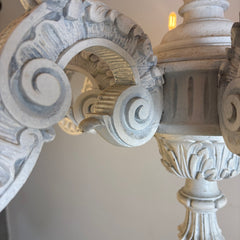 Shabby Chic Style 8-Light Painted Wood Chandelier, Sku 033821