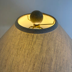 Pair of Southwestern Style Ceramic Jar Lamps, Broad Linen Shade, Sku 033948