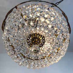 Regency Style Crystal Basket Chandelier, 1950's - 1960's, SKU 033708