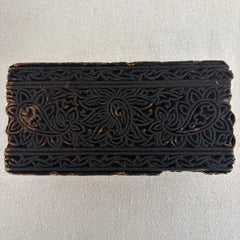 Set of 3 Antique Textile Print Wood Blocks, Sku 033691