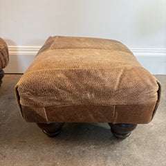 Unique Patchwork Leather Ottoman, Sku 033847