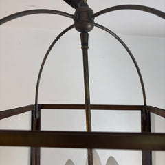 4-Light Exterior Antique Brass Lantern Style Pendant, Sku 033747