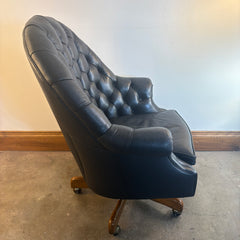 Hancock & Moore Tufted Black Leather Swivel Executive Desk Chair, Sku: 033710