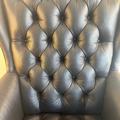Hancock & Moore Black Leather Executive Desk Chair, Tufted Back and Seat, Swivel, Sku: 033709