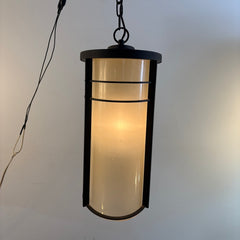 Exterior Pendant with Bronze Finish and Sand Colored Glass, 033898