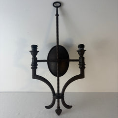 Troy Lighting Double Arm Wall Sconce, Demilune Shades, Bronze Finish, Sku: 033319