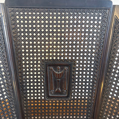 Mayhew Cane and Wood Rocking Chair, Lovely Dark Finish, Cane is in Remarkable Condition for Age, Sku 033799