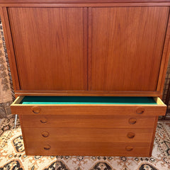 Danish Modern Teak Wood Cabinet w/5 Drawers, Sku 033914