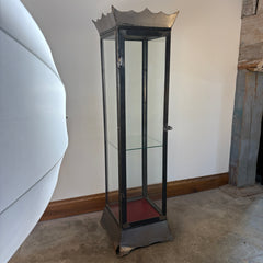 Curio Cabinet, Welded Steel & Glass, Crown Detail, sku: 033406