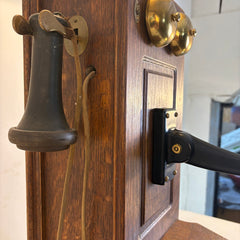 Old Fashioned Telephone Lamp with Faux Leather Shade, Sku 033974