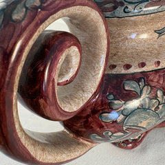 Biagioli Italian Hand Painted Ceramic Lidded Compote, Sku 033854