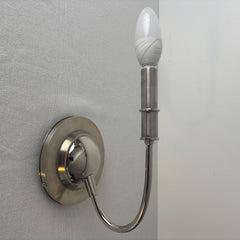 Currey and Company Silver Tone Wall Sconce with Ivory Paper Shade, Sku 033328