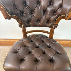 Ferguson Copeland Tufted Leather Game Chairs, Set of Four, SKU: 033096