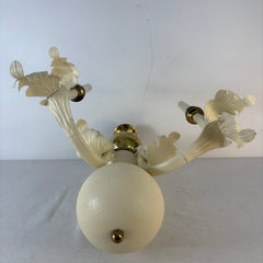 Pair of Double Arm Baroque Style Ivory & Brass Wall Sconces, Sku: 033494