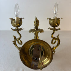 Pair of Double Arm Brass Rococo Style Wall Sconces, Sku 033493